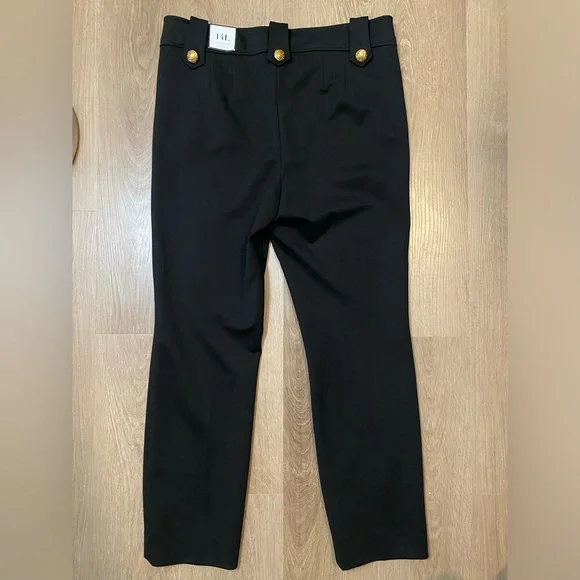 NWT WHBM Jolie Button Straight Lightweight Pants Size 14 L - Ankle 29โ Black - Picture 6 of 9
